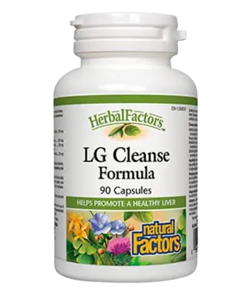 Natural Factors LG Cleanse За Здрав Жлъчен Мехур Формула с Бял Трън, Артишок, Глухарче и Куркума - 90 капсули, 90 дози