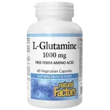 Natural Factors L-Glutamine 1000 мг Имунитет и Мускулна Функция Л-Глутамин - 60 веге капсули, 60 дози