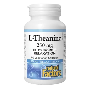 Natural Factors L - Theanine 250 mg -  Л-Теанин 250 мг Концентрация, Релакс и Емоционален Баланс - 90 веге капсули, 90 дози
