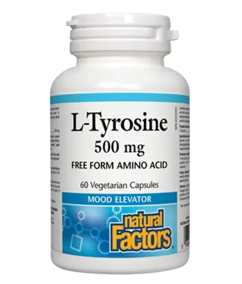Natural Factors L-Tyrosine 500 мг Л-Тирозин - 60 веге капсули, 30 дози