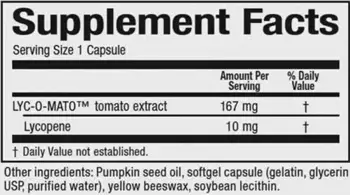 Natural Factors Lycopene 10 мг Lycopene Ликопен и Тиквено Семе Масло Формула за Мъжко Здраве - 60 гел капсули, 60 дози