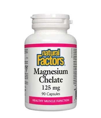 Natural Factors Magnesium Chelate 125 мг Магнезий Хелат - 90 капсули, 90 дози
