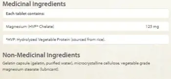 Natural Factors Magnesium Chelate 125 мг Магнезий Хелат - 90 капсули, 90 дози