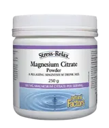 Natural Factors Magnesium Citrate Powder 300 мг Магнезий Цитрат Stress Relax - 250 грама, 75 дози