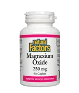 Natural Factors Magnesium Oxide 250 мг Магнезий Оксид - 90 каплети, 90 дози