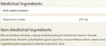 Natural Factors Magnesium Oxide 250 мг Магнезий Оксид - 90 каплети, 90 дози