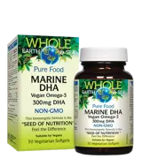 Natural Factors Marine DHA 300 мг Vegan Omega 3 NON-GMO Веган Омега-3 от Микроводорасли - 30 софтгел капсули, 30 дози