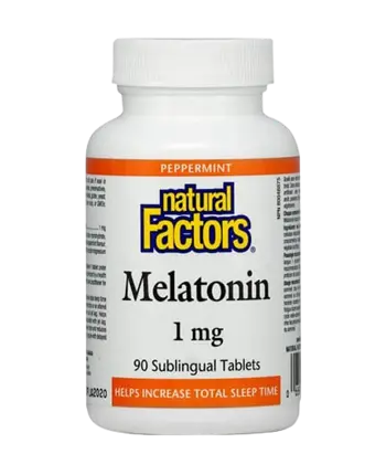 Natural Factors Мелатонин 1 мг Срещу Безсъние За Дълбок и Спокоен Сън
