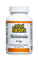 Natural Factors Melatonin 4 мг Борба с Безсъние Мелатонин - 90 таблетки с 2 делителни черти, 90 дози