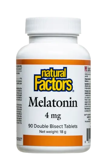 Natural Factors Melatonin 4 мг Борба с Безсъние Мелатонин - 90 таблетки с 2 делителни черти, 90 дози