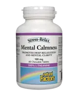 Natural Factors Mental Calmness L-Theanine 100 мг Л-Теанин - 60 дъвчащи таблетки, 60 дози