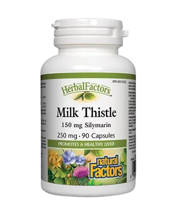 Natural Factors Milk Thistle 250 мг Магарешки Бодил Силимарин - 90 капсули, 90 дози