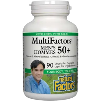 Natural Factors MultiFactors Men's 50+ Витамини и Минерали за Мъже - 90 веге капсули, 90 дози