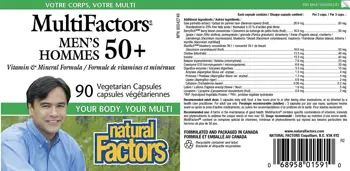 Natural Factors MultiFactors Men's 50+ Витамини и Минерали за Мъже - 90 веге капсули, 90 дози