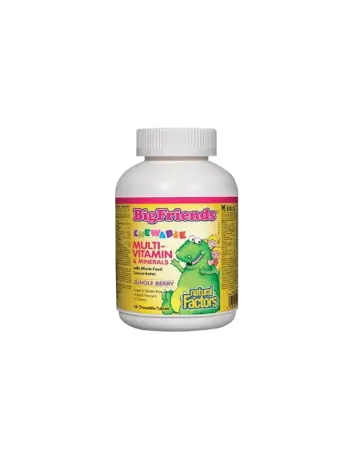 Natural Factors Мултивитамини и Минерали за Деца Big Friends - 60 дъвчащи таблетки, 60 дози