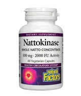 Natural Factors Nattokinase 100 мг Сърдечно Съдово Здраве Натокиназа - 60 веге капсули, 60 дози
