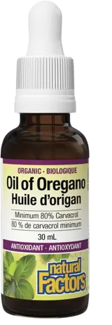 Natural Factors Oil of Oregano 30 мг Риган Масло Органик