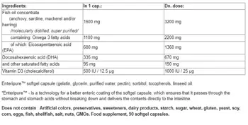 Natural Factors Омега-3 (ЕРА DHA 680335) + Витамин D3 500 IU RegenerLife™ - 90 софтгел капсули, 90 дози