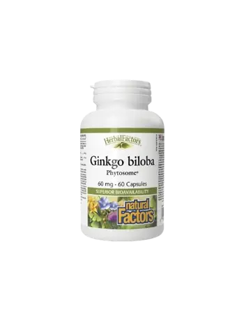 Natural Factors Памет и Концентрация Гинко Билоба Фитозоми (Phytosome®) - 60 капсули, 60 дози