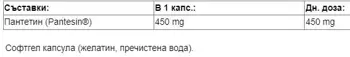 Natural Factors Pantethine BioCoenzymated™ 450 мг Пантетин Витамин В5 - 60 гел капсули, 60 дози