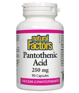Natural Factors Pantothenic Acid 250 мг Пантотенова киселина Витамин В5 Калциев Д-Пантотенат - 90 капсули, 90 дози
