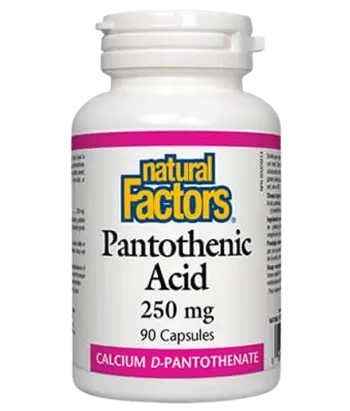 Natural Factors Pantothenic Acid 250 мг Пантотенова киселина Витамин В5 Калциев Д-Пантотенат - 90 капсули, 90 дози