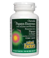 Natural Factors Papaya Enzymes Папая Eнзими с Aмилаза и Бромелаин При Нарушено Храносмилане, Газове и Подуване