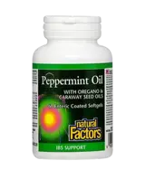 Natural Factors Peppermint Oil with Oregano & Caraway Seed Oils 200 мг Стомашно-Чревен Тракт Масла от Мента, Риган и Ким - 60 гел капсули, 60 дози