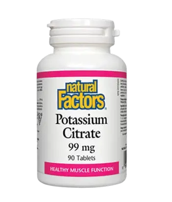 Natural Factors Potassium Citrate 99 мг Калий Цитрат - 90 таблетки, 90 дози