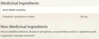 Natural Factors Potassium Citrate 99 мг Калий Цитрат - 90 таблетки, 90 дози
