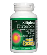 Natural Factors Premium Milk Thistle Siliphos Phytosome 160 мг Черен Дроб и Жлъчка Бял Трън - 60 веге капсули, 60 дози