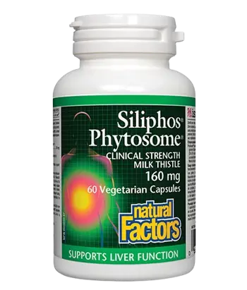 Natural Factors Premium Milk Thistle Siliphos Phytosome 160 мг Черен Дроб и Жлъчка Бял Трън - 60 веге капсули, 60 дози