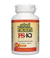 Natural Factors PS-IQ Memory Формула за Памет и Концентрация PS IQ С Фосфатидилсерин & Масла от Вечерна Иглика и Риба Тон - 60 гел капсули, 30 дози