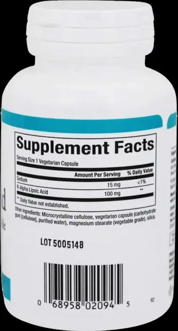 Natural Factors R-Alpha-Lipoic Acid 100 мг Диабет и Диабетна Невропатия Алфа-Липоева Киселина (R-форма) - 60 веге капсули, 60 дози