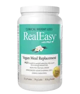 Natural Factors Real Easy™ with PGX Vegan Meal Replacement За Здравословно Отслабване - 830 грама прах с вкус на ванилия, 14 дози