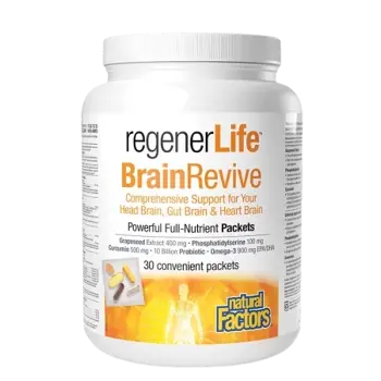Natural Factors Rеgener Life™ BrainRevive 30 Дневна Програма в Подкрепа на Когнитивното и Мозъчно Здраве - 30 индивидуални пакетчета, 30 дози
