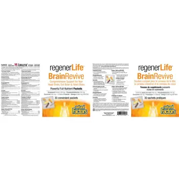 Natural Factors Rеgener Life™ BrainRevive 30 Дневна Програма в Подкрепа на Когнитивното и Мозъчно Здраве - 30 индивидуални пакетчета, 30 дози