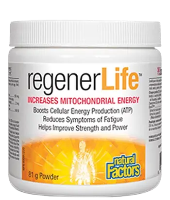 Natural Factors Rеgener Life™ Increases Mitochondrial Energy Powder Клетъчна Енергия и Антиейджинг Грижа Rеgener Life - 81 грама, 30 дози