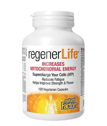 Natural Factors Rеgener Life™ Increases Mitochondrial Energy Митохондриална Функция - 120 веге капсули, 120 дози