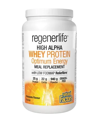 Natural Factors Regenerlife™ High Alpha Whey Protein Optimum Energy Суроватъчен Протеин Изолат + Фибри + Витамини и Минерали - 940 грама, 14 дози
