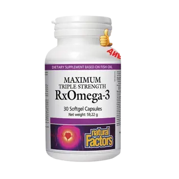 Natural Factors Рибено масло RxOmega-3 Maximum 900 мг EPA-DHA - 30 софтгел капсули, 30 дози