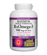 NATURAL FACTORS RX Omega 3 Triple Strength 900 мг Рибено Масло - 150 гел капсули, 150 дози