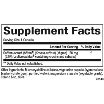 Natural Factors Saffron Extract 28 мг Стрес и Депресия Шафран (Стандартизиран Екстракт) - 30 веге капсули, 30 дози