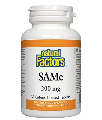 Natural Factors SAM-e 200 мг САМе S-Adenosyl-L-Methionine - 30 таблетки, 30 дози