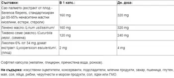 Natural Factors Saw Palmetto with Lycopene Сао Палмето с Ликопен - 90 софтгел капсули, 90 дози