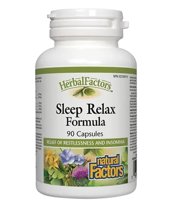 Natural Factors Sleep Relax Formula 325 мг Формула за Спокоен Сън - 90 капсули, 90 дози