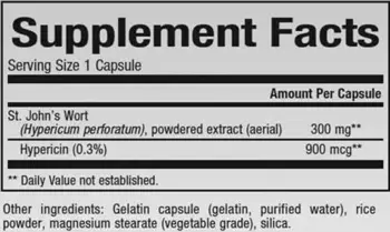 Natural Factors St. Johns Wort 300 мг Жълт Кантарион - 90 капсули, 90 дози