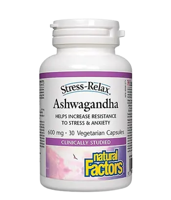Natural Factors Стрес и Добро Настроение Ашваганда 600 мг Stress-Relax