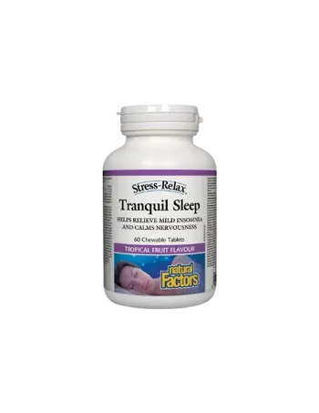 Natural Factors Stress-Relax® Tranquil Sleep - 60 дъвчащи таблетки (при безсъние и стрес), 30 дози