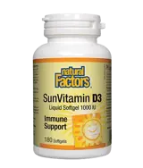 Natural Factors SunVitamin D3 1000 IU Витамин D3 - 180 гел капсули, 180 дози